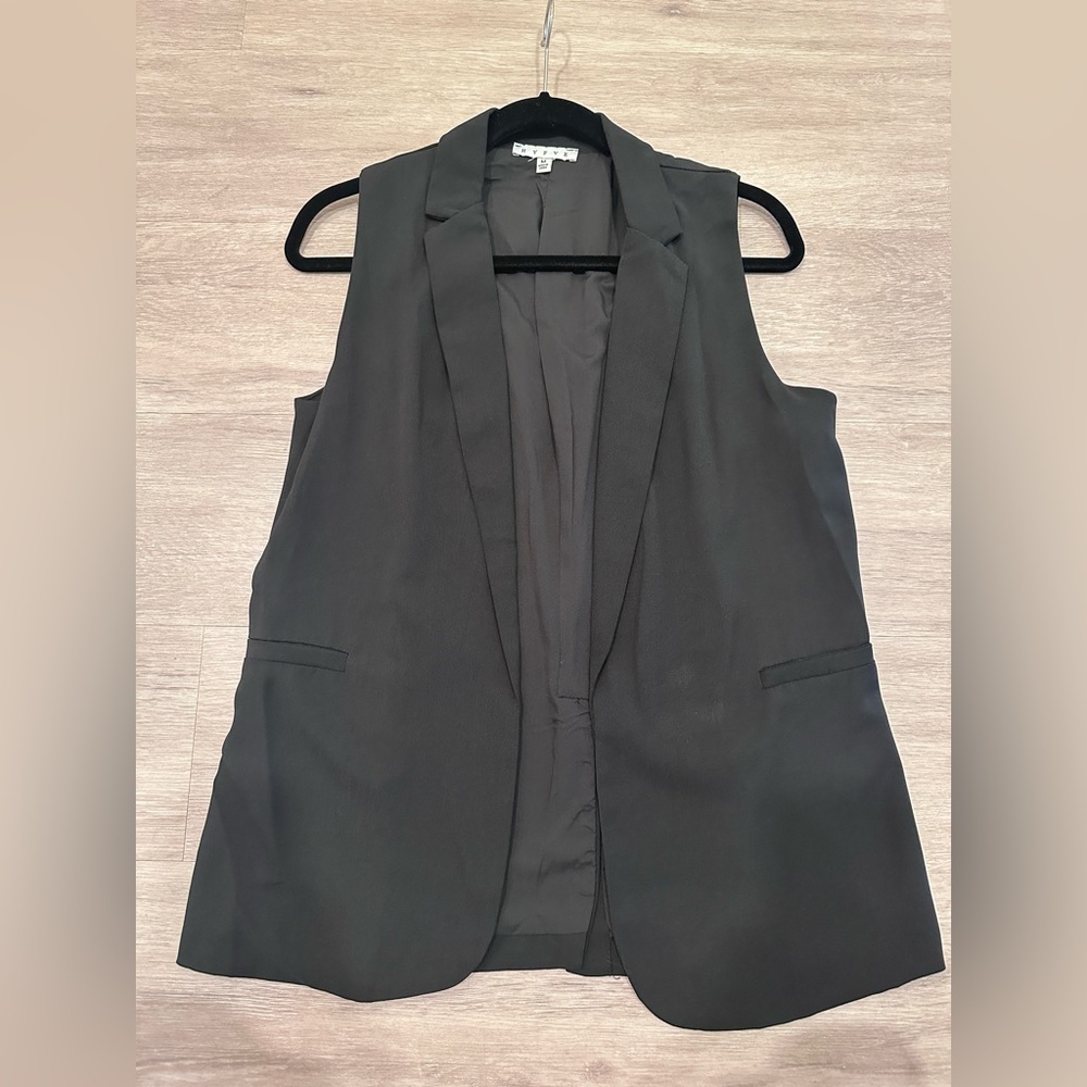 Black open front blazer vest size medium